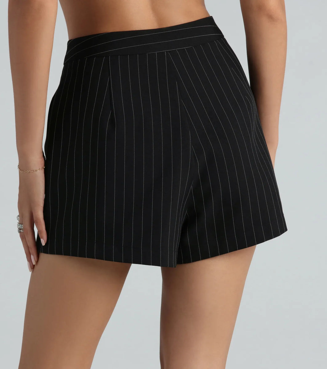 スカート illio PIN STRIPE TUTU SHORTS Winioder Y2K Striped Shorts for Women Low Waist Wide Leg