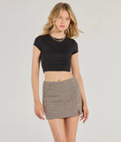 Plaid Perfection Faux Wool Mini Skort