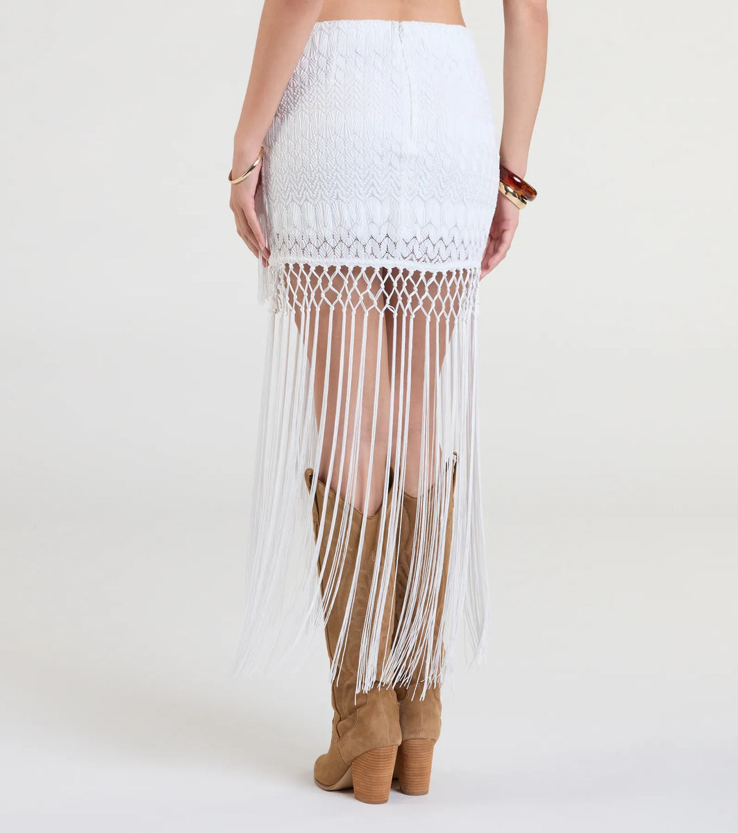 フリンジラップニットスカート / Fringe wrap knit skirt