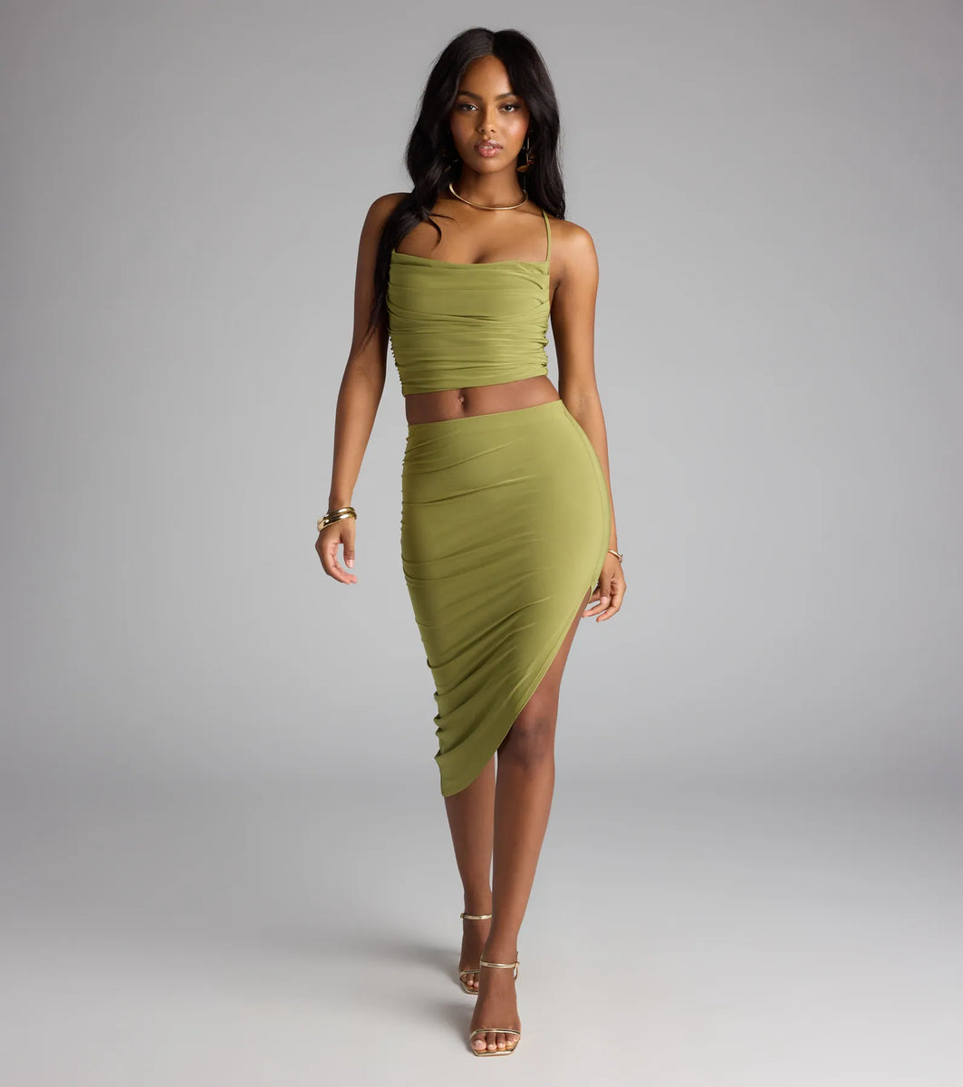 Catch The Curve High Slit Midi Skirt | Windsor