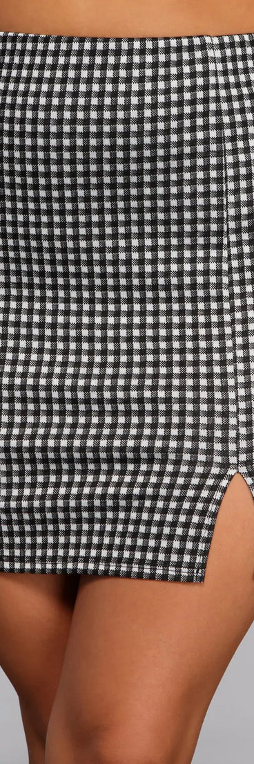 Check on It Plaid Mini Skirt