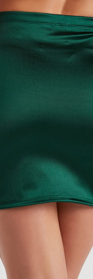 Twice The Fun Satin Mini Skirt