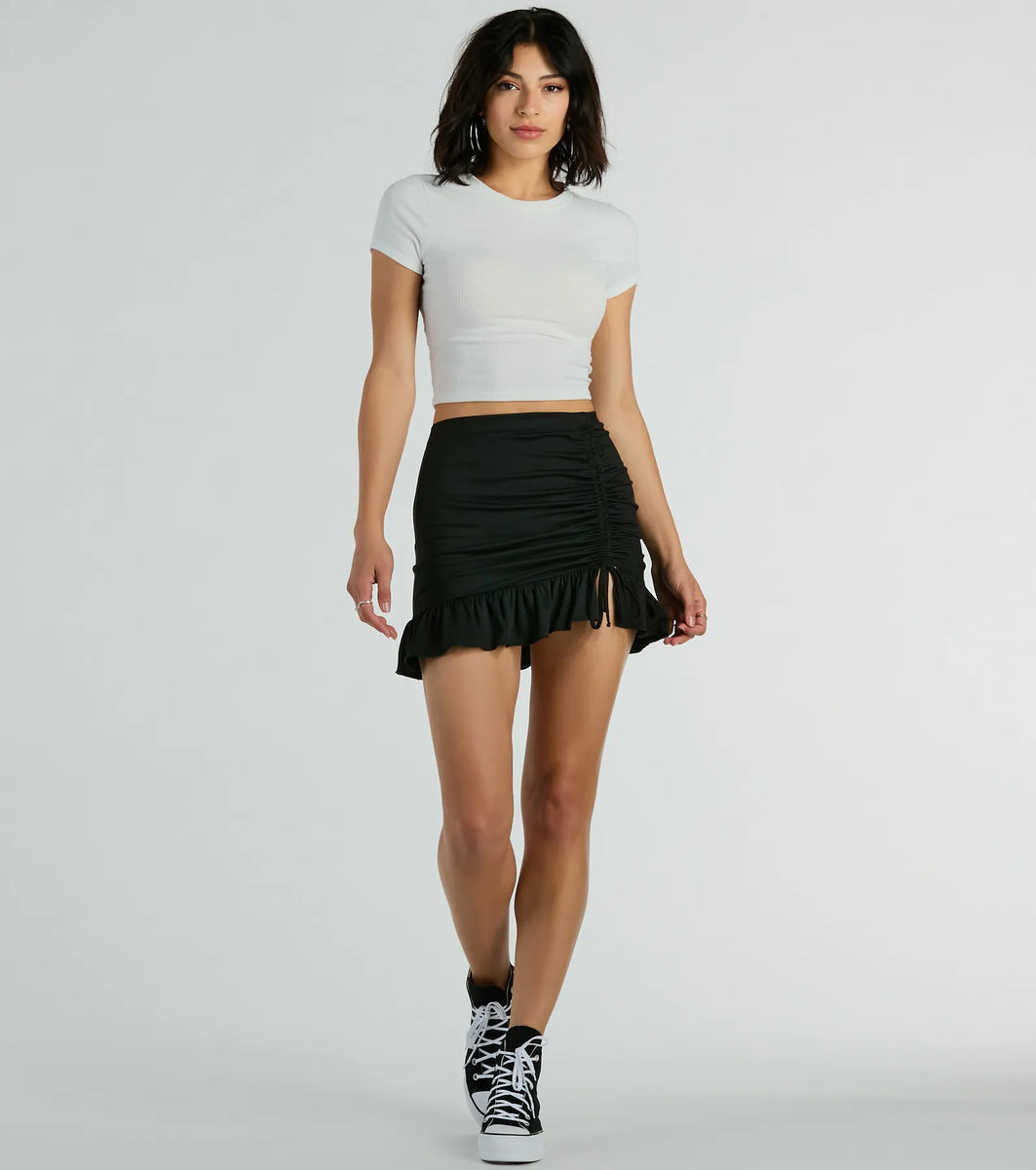 Flirty Fun High-Rise Ruffle Mini Skirt | Windsor Flirty Fun High-Rise Ruffle Mini Skirt | Windsor
