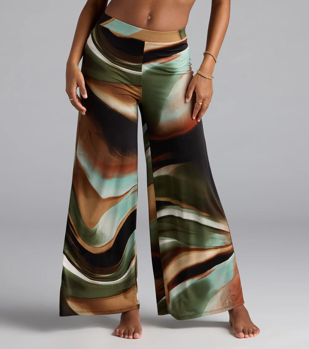 Sultry Effect Abstract Wide-Leg Pants | Windsor Sultry Effect Abstract Wide-Leg Pants | Windsor