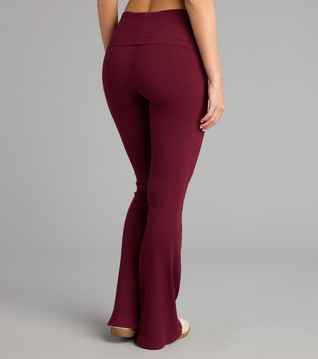 Chill Time Rib Knit Flare Pants | Windsor