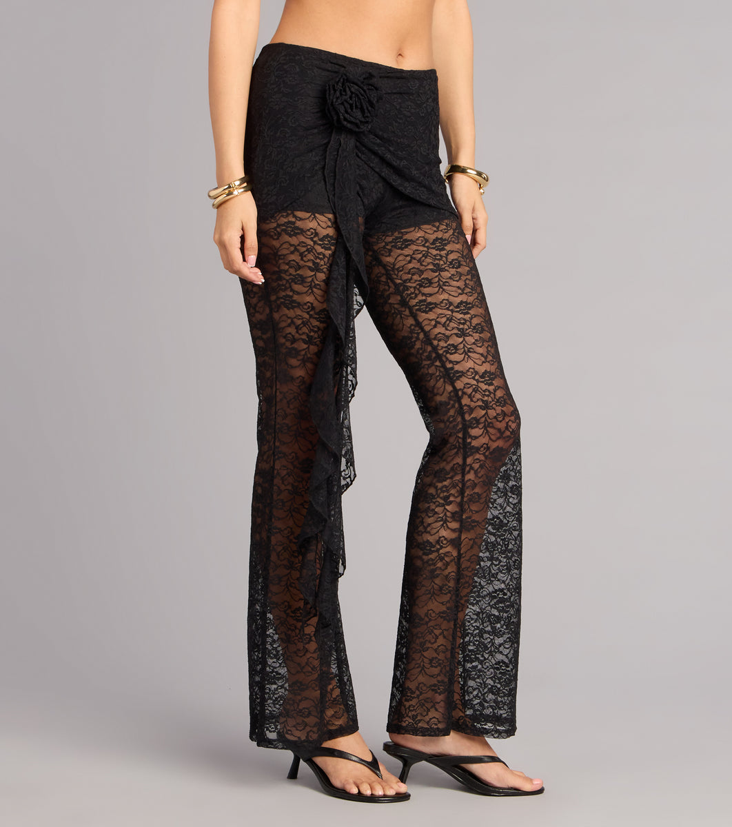 After Dark Chic Lace Flare Pants | Windsor
