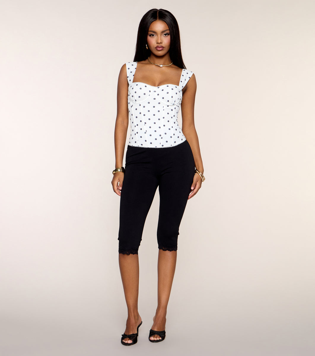 Soft Touch Lace Trim Capri Pants | Windsor