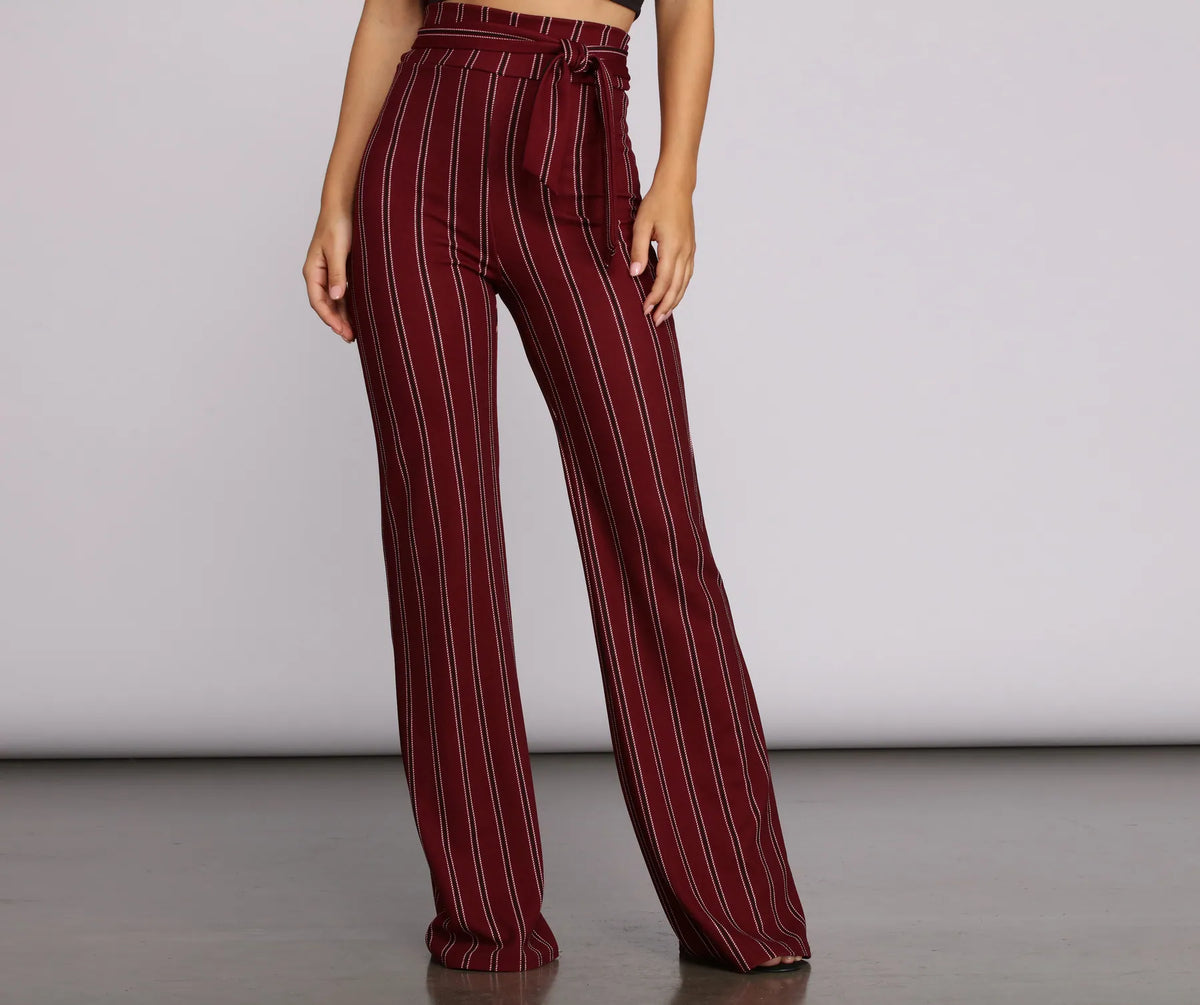 Highwaist ribbon pants 2色Mサイズ Rydell Wide Leg Pants - Magenta – REBDOLLS