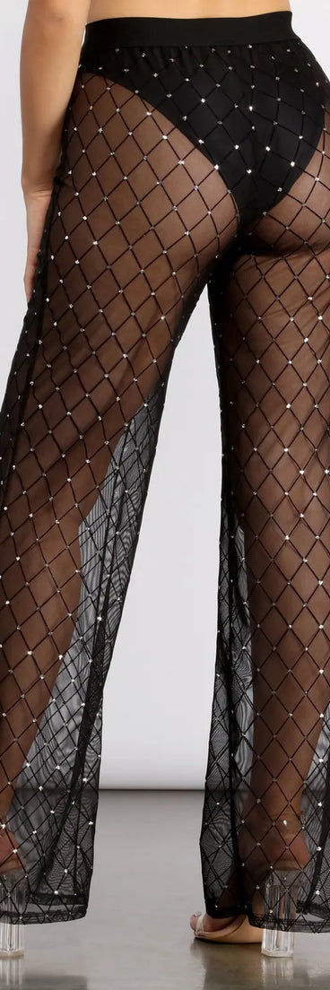 Gotta Make Things Sheer Mesh Wide Leg Pants