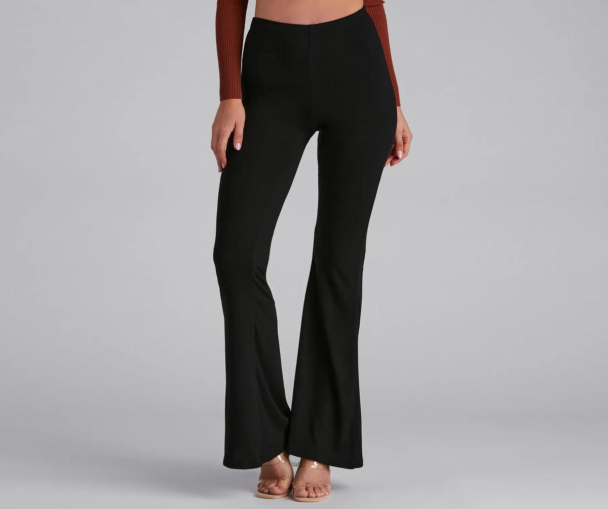 GLOWNY ♥ TWIRL FLARE PANTS /追跡付 TWIRL FLARE PANTS (BLACK) - GLOWNY