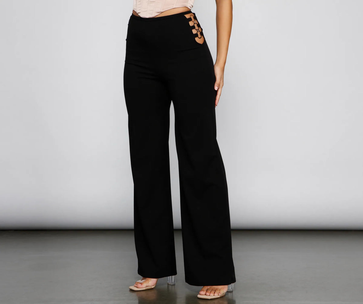 【店舗購入品】Highwaist ribbon pants Sサイズ Make It Ring High Waist Pants | Windsor