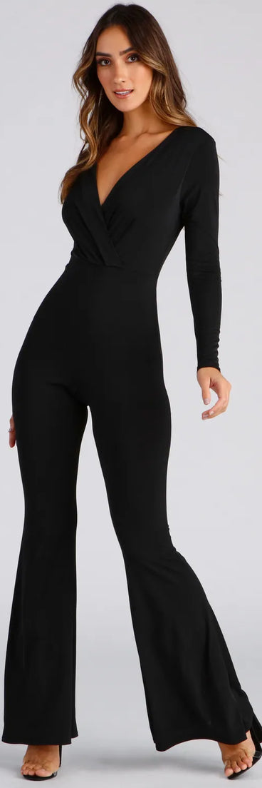 Bring The Flare Long Sleeve Jumpsuit