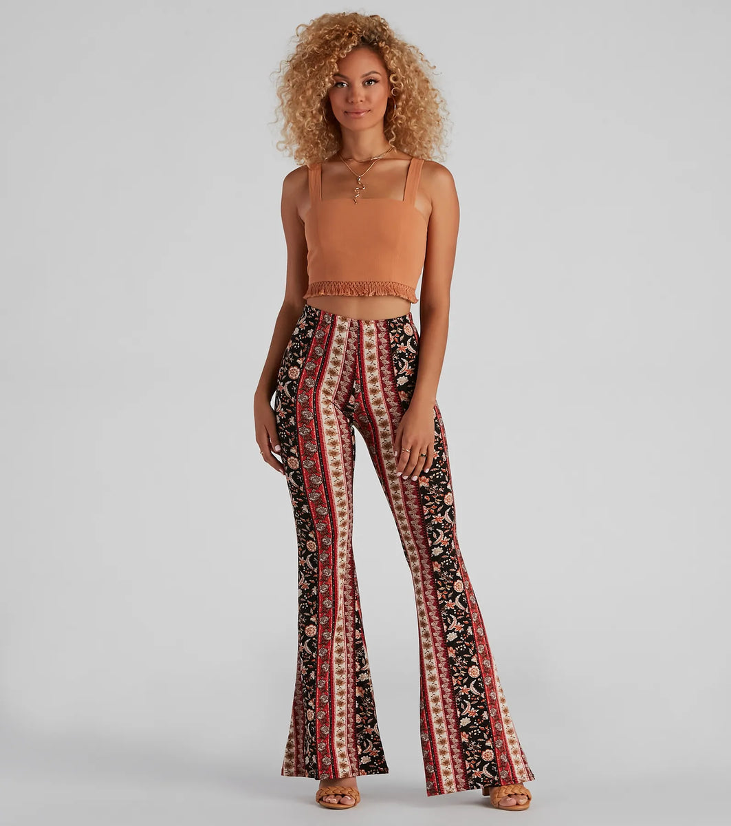 Boho Moment Floral Flare Pants | Windsor