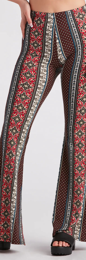 Summer Style Muse Boho Print Flare Pants