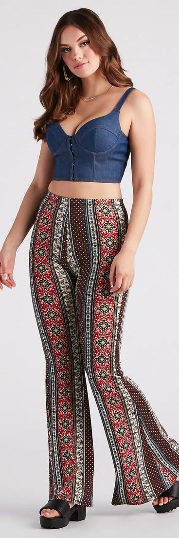 Summer Style Muse Boho Print Flare Pants