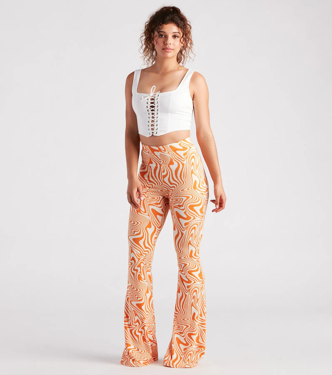 GLOWNY ♥ TWIRL FLARE PANTS /追跡付 TWIRL FLARE PANTS (BLACK) - GLOWNY