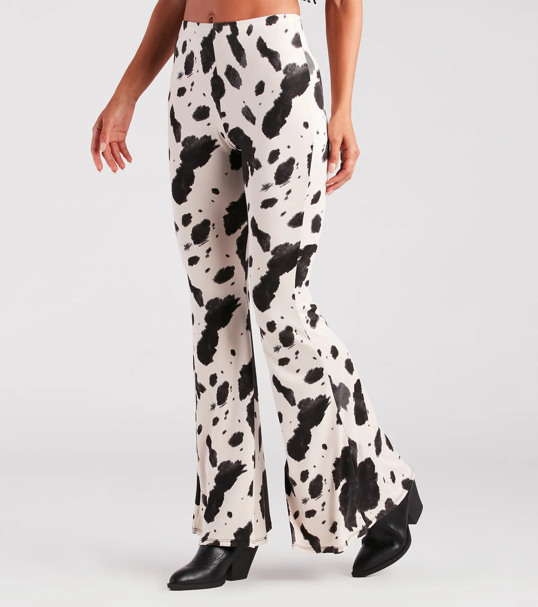 Cowgirl Cutie Printed Flare Pants Windsor - Main Image