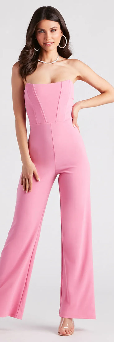 Fit To Perfection Strapless Corset Jumpsuit