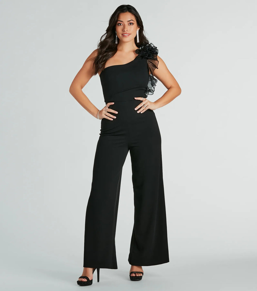 Ruffles One Shoulder Jumpsuit