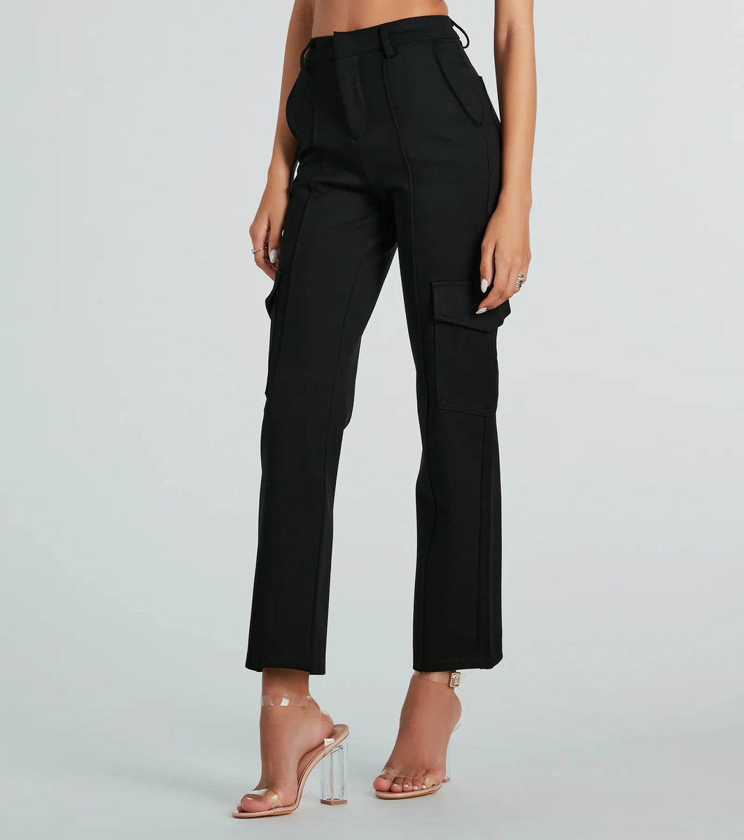 Looking Casual And Chic Ponte Knit Cargo Pants | Windsor
