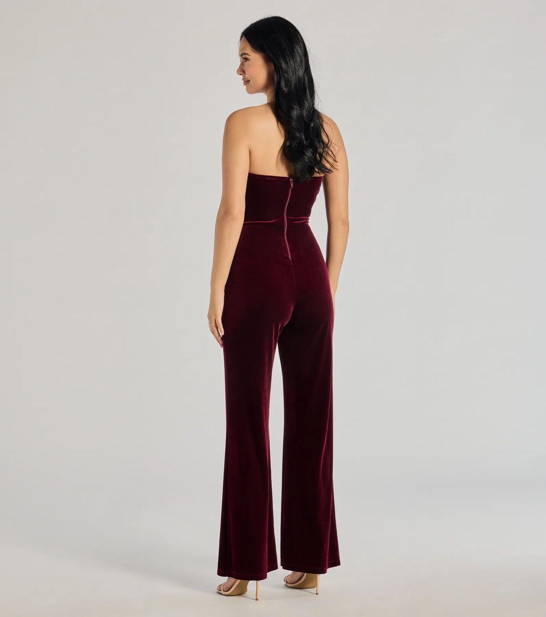 The Glam Factor Sleeveless Velvet Jumpsuit | Windsor