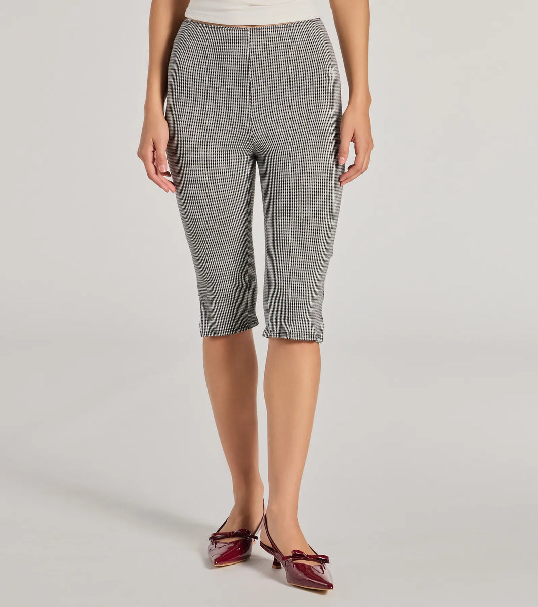 ★sinoon★Gingham Capri Pants MUSINSA | SINOON Gingham Capri Pants (Black)