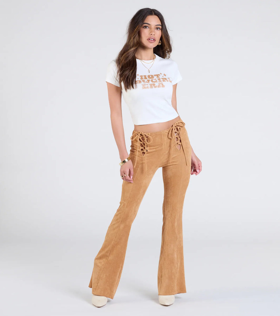 A Dose Of Attitude Lace-Up Flare Pants | Windsor
