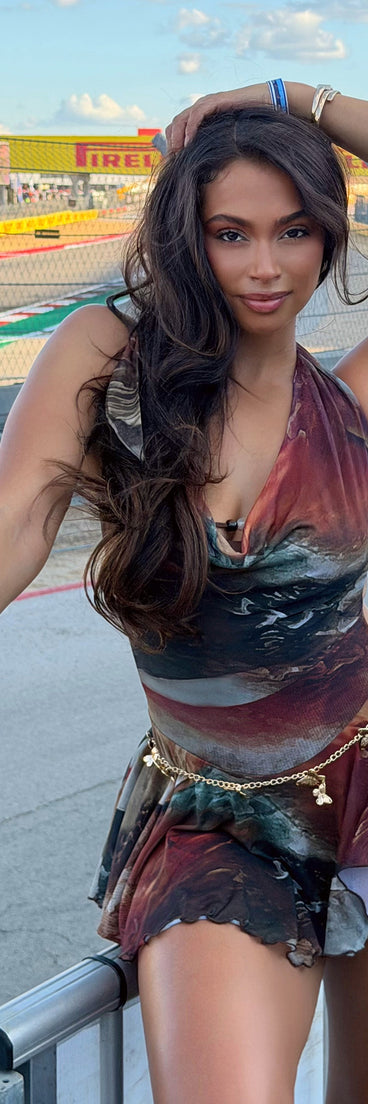 Falling For You Open Back Mesh Romper