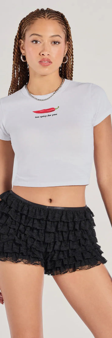 Designed for campus outfits, sleek workwear, and on-the-go moments, the Chic Fairytale Tiered Lace Hot Shorts are trendy black bottoms for women bringing effortless fall versatility.