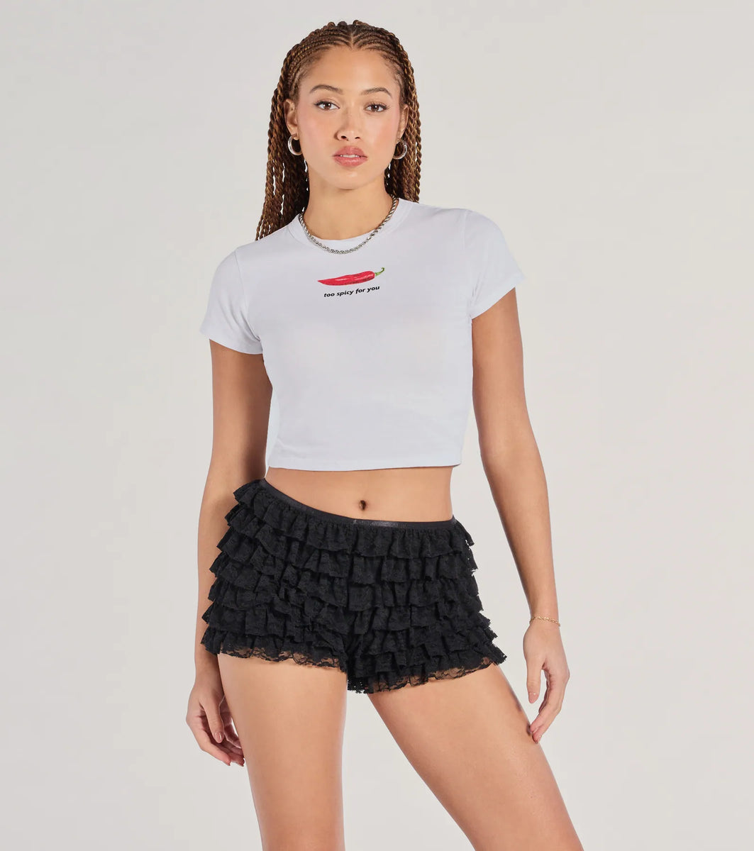 Chic Fairytale Tiered Lace Hot Shorts | Windsor