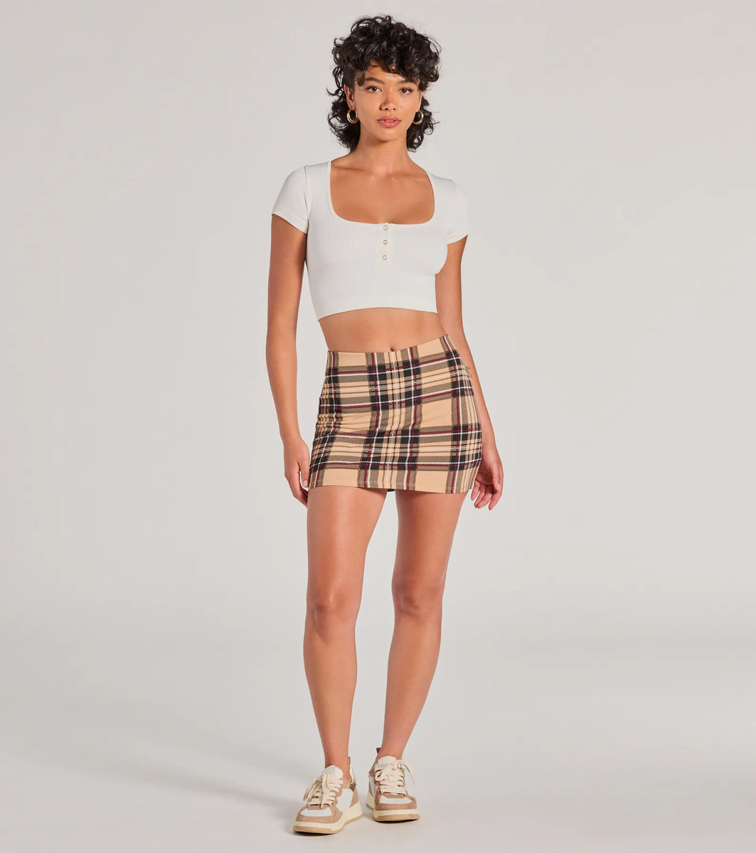 Her lip to Etoile Block Check Skort ベージュ herlipto Etoile Block Check Skort