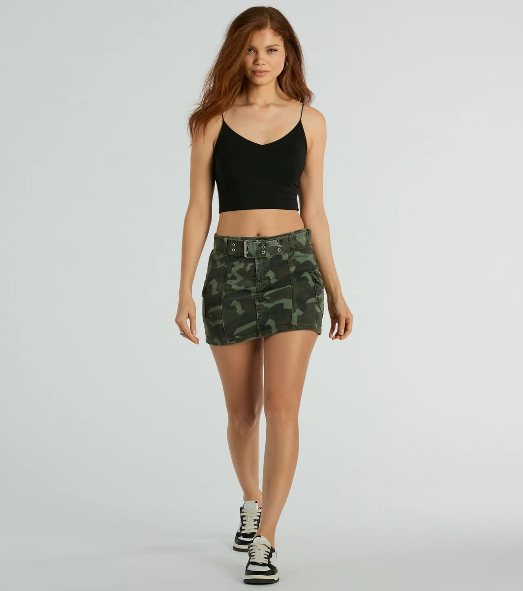 Cadet Girlie Mid-Rise Belt Camouflage Cargo Mini Skirt | Windsor Cadet Girlie Mid-Rise Belt Camouflage Cargo Mini Skirt | Windsor