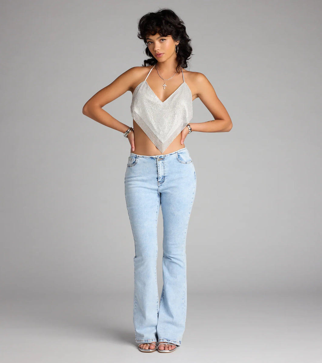 Retro Vibes Only Mid Rise Flare Denim Jeans | Windsor
