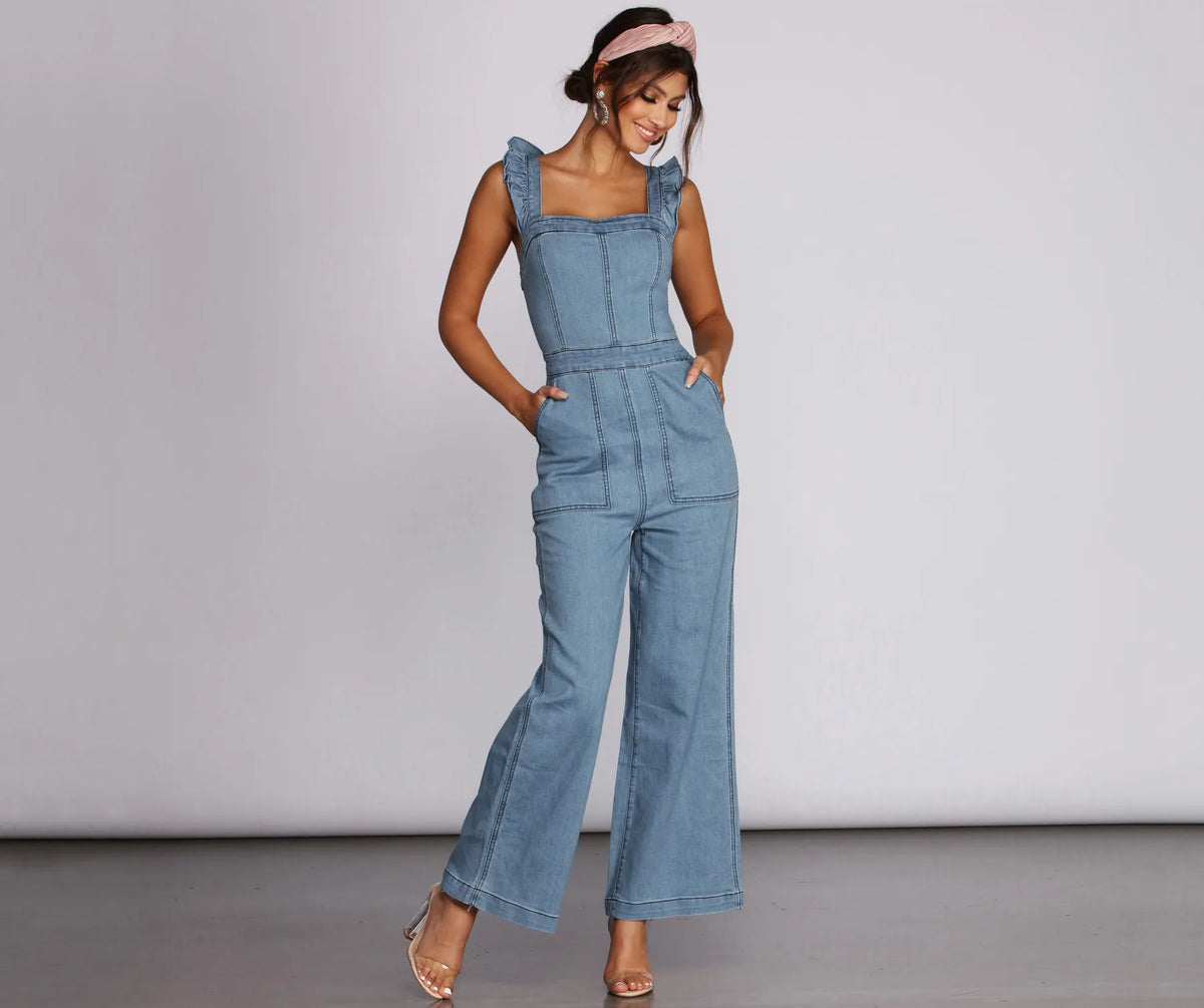 Go Wide Denim Jumpsuit | Windsor Go Wide Denim Jumpsuit | Windsor