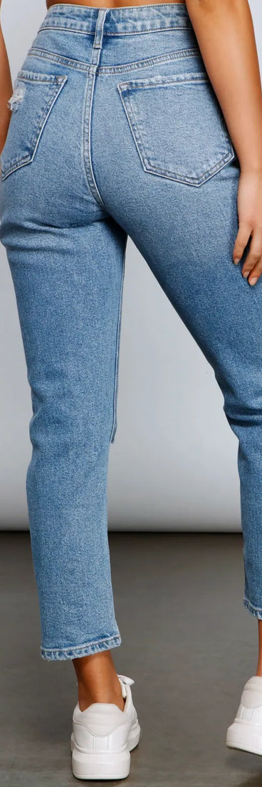 Chic Destruction High Rise Boyfriend Jeans