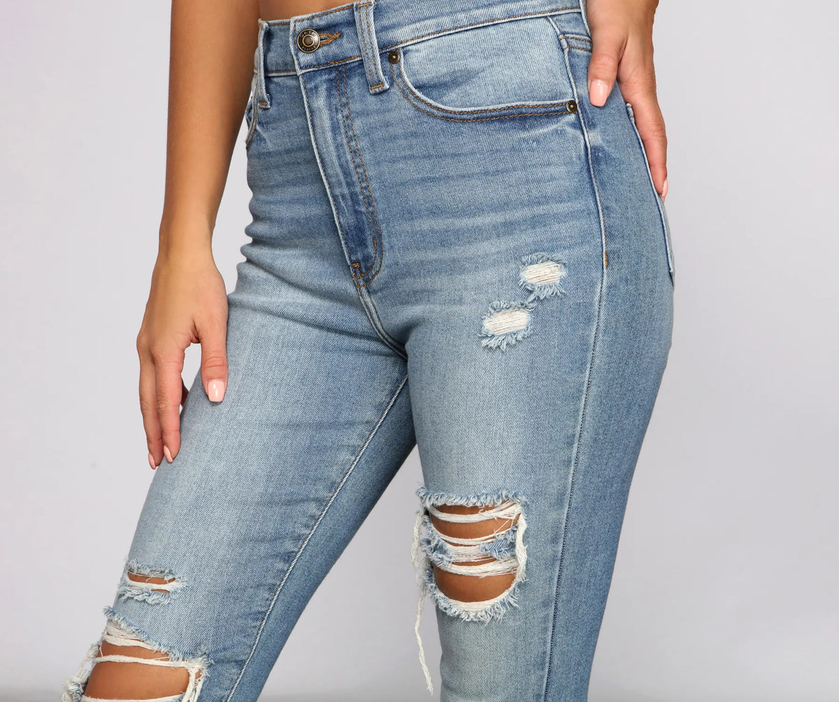 (PRE PACK) Plus size High Rise Destructed Ankle Skinny Jeans EP3410XL