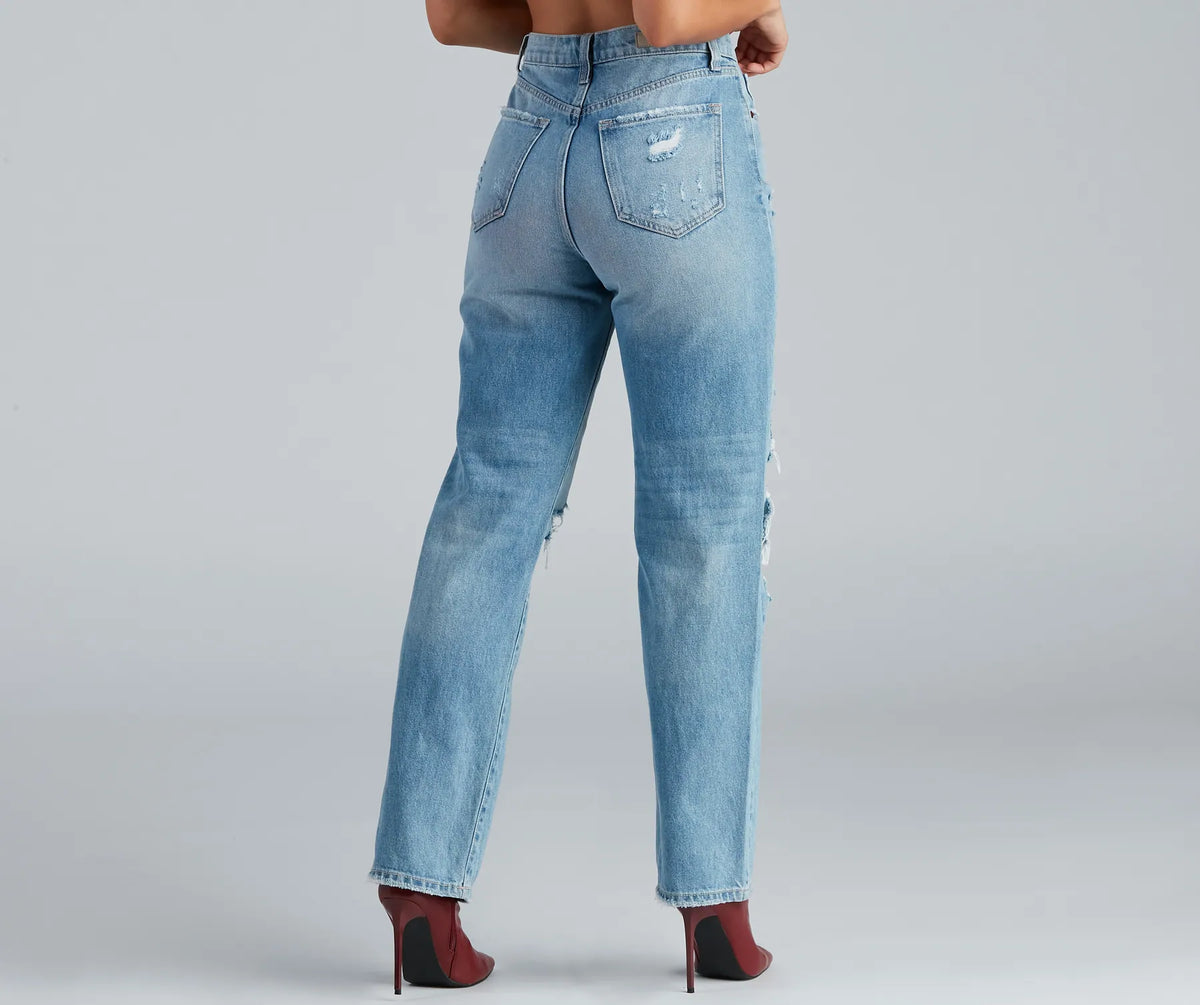 High-Rise Destructed Boyfriend Jeans | Windsor