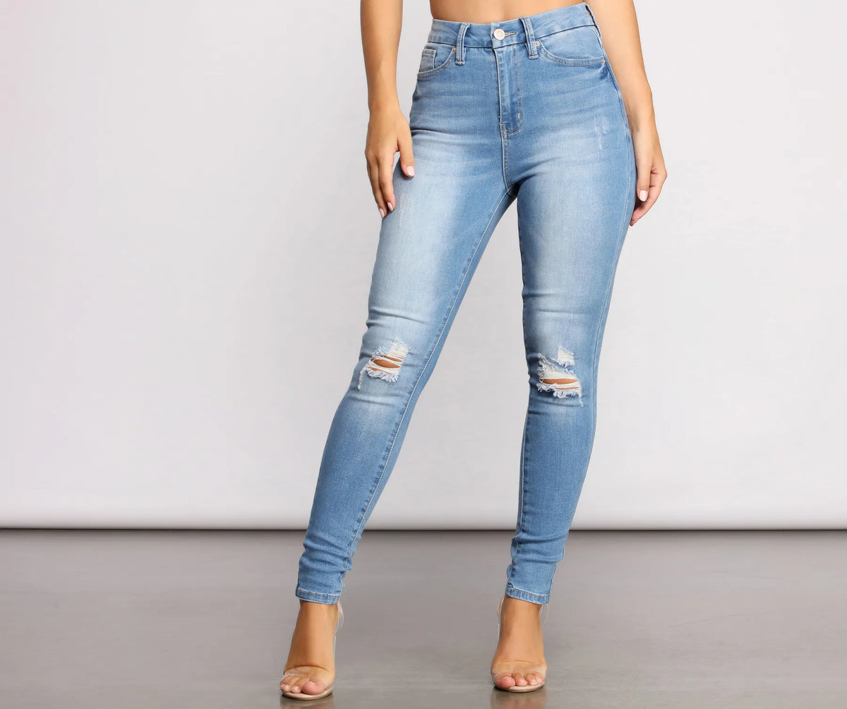 On the Rise Destructed Skinny Jeans | Windsor
