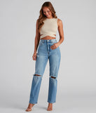 Stay on trend with the High-Rise Distressed Boyfriend Jeans, women's denim pants with cool accents and comfy fits, great for office looks or a night out.