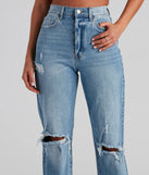 Stay on trend with the High-Rise Distressed Boyfriend Jeans, women's denim pants with cool accents and comfy fits, great for office looks or a night out.