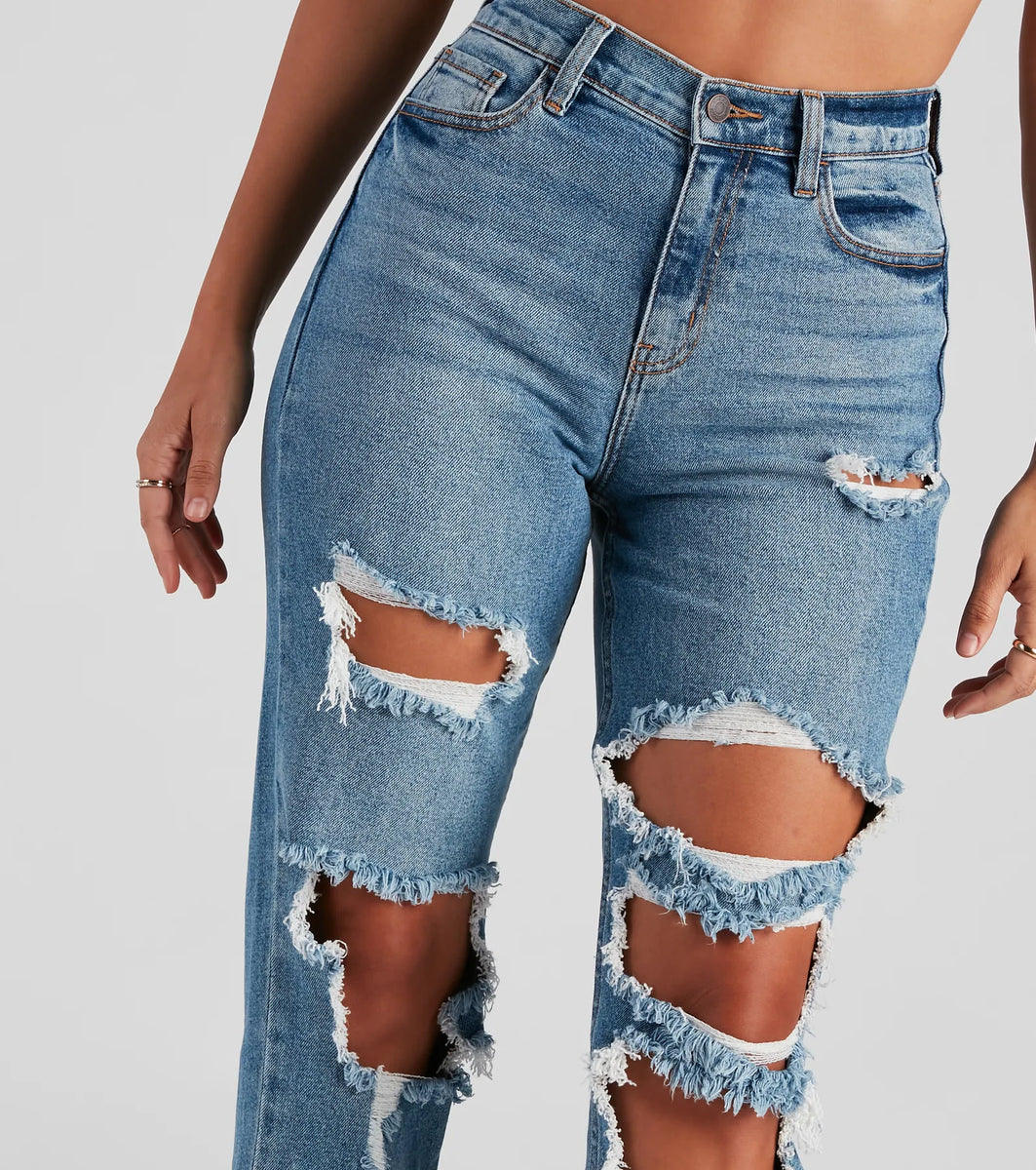 【DEARMINE】Dear Knee Damage Denim DEARMINE】Dear Knee Damage Denim