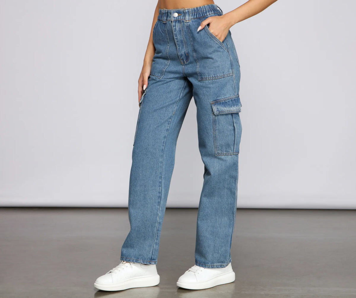 High-Rise Cargo Boyfriend Jeans | Windsor High-Rise Cargo Boyfriend Jeans | Windsor
