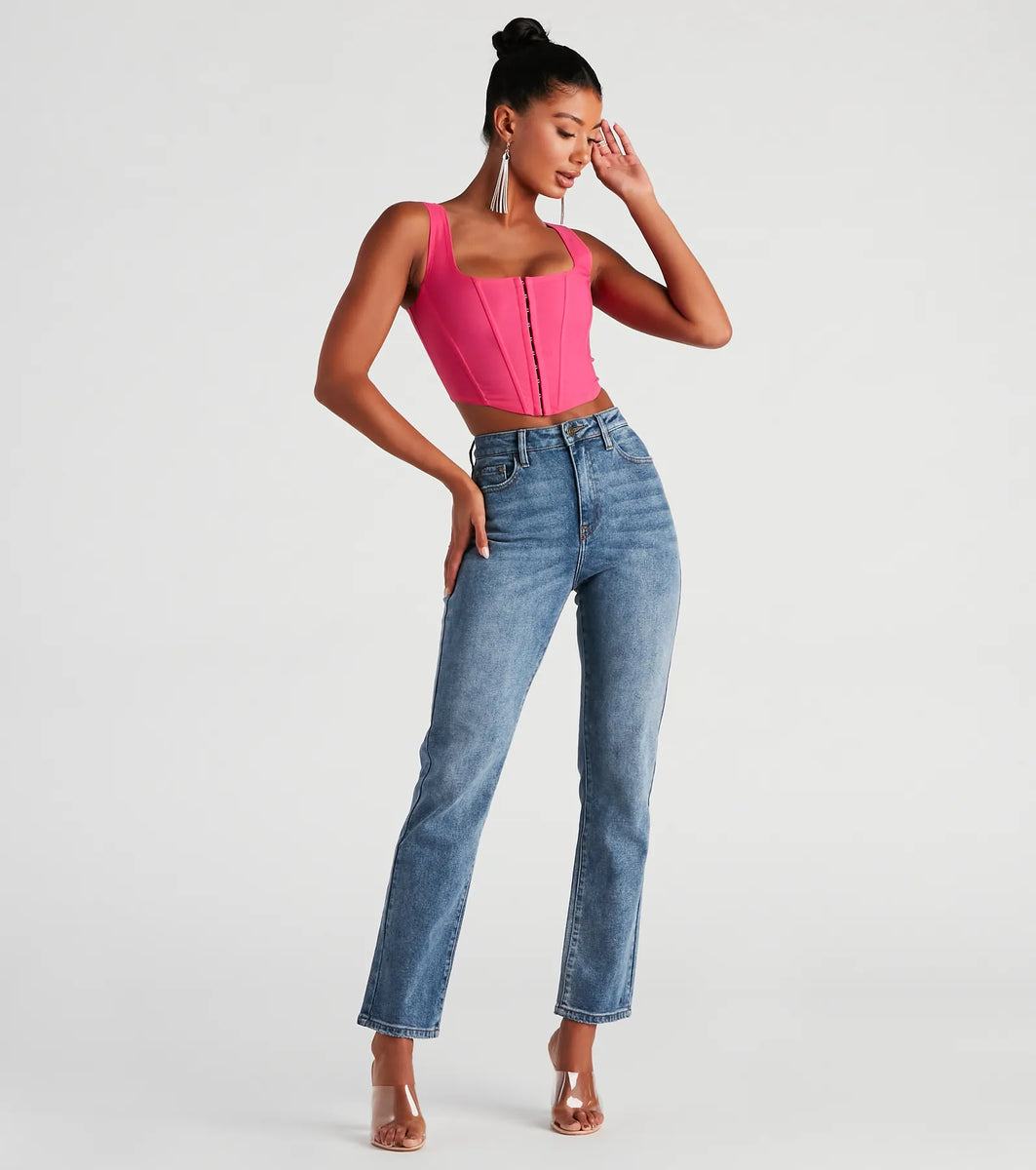 open dich スカジャン Seamlessly Chic High-Rise Bootcut Denim Jeans | Windsor