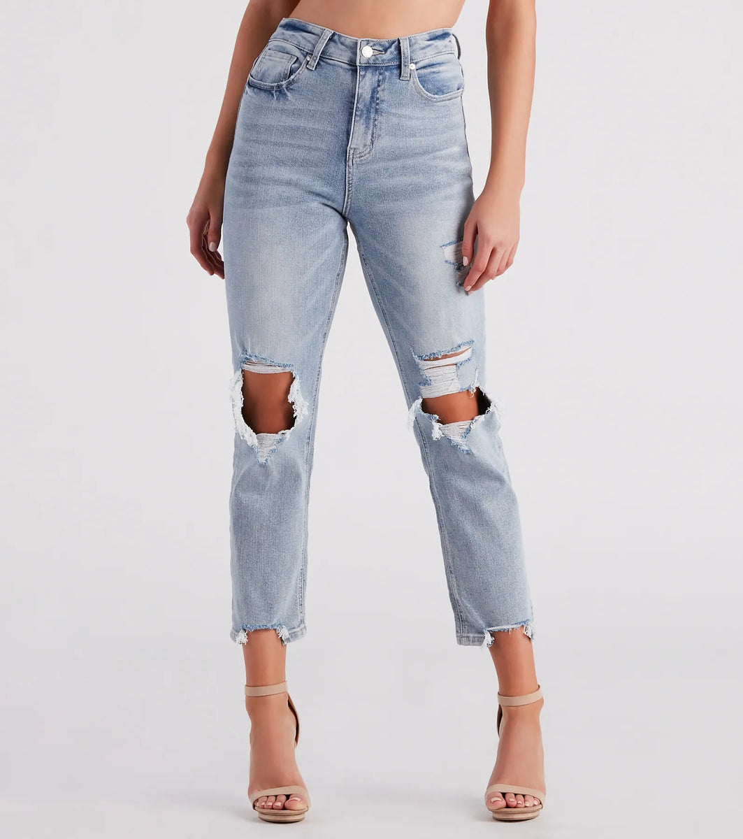 High-Rise Straight Cropped Jeans by Windsor Denim High-Rise Straight Cropped Jeans by Windsor Denim