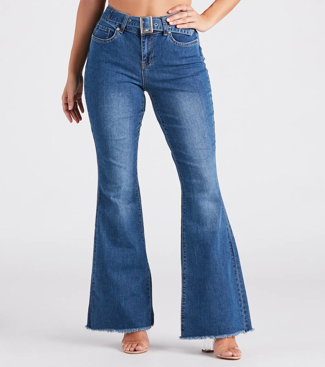 【NOICE】 M INDIGO FLARED JEANS / 追跡付 J Brand indigo mid rise wide flare bootcut hippie 70th jeans