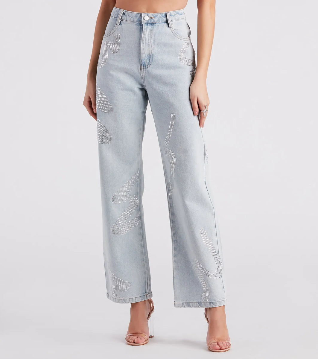 大人気★AAKAM★Rhinestone Washed Denim Pants(2色/追跡O) ◇25SS AAKAM Rhinestone Washed Denim Pants/2色◇
