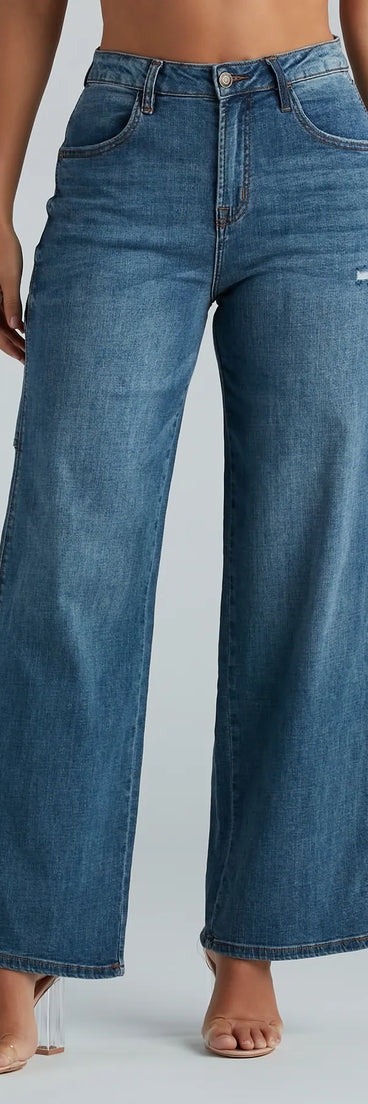 Trish Cargo Wide-Leg Jeans by Windsor Denim