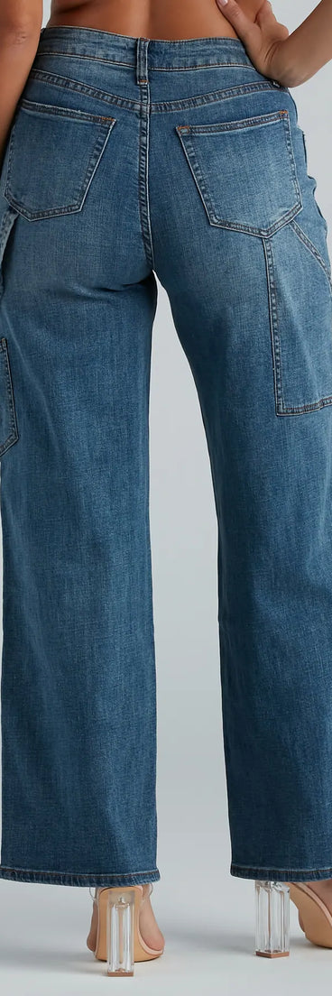 Trish Cargo Wide-Leg Jeans by Windsor Denim