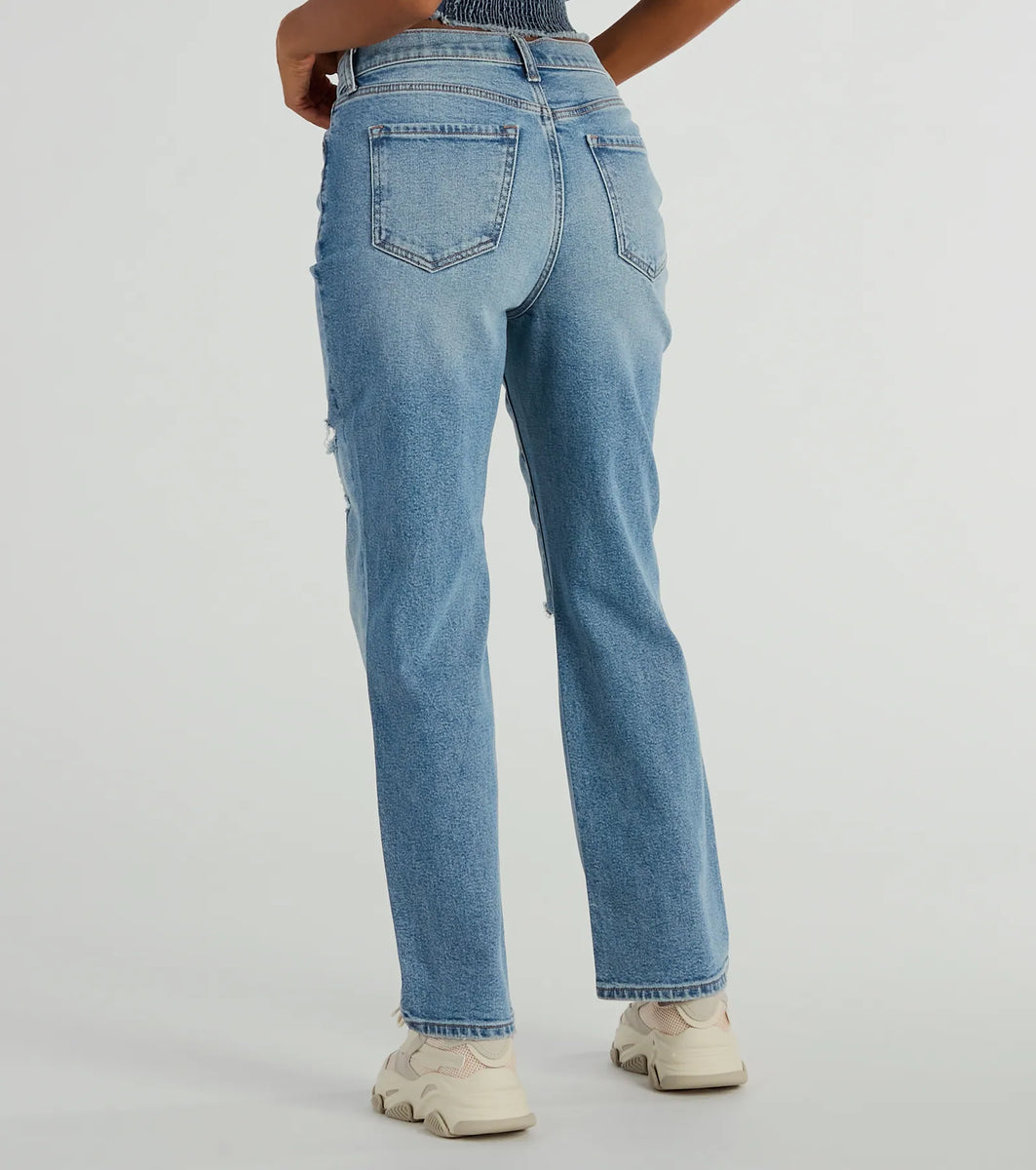 Medium Mid Rise Slim Straight Denim main image 0