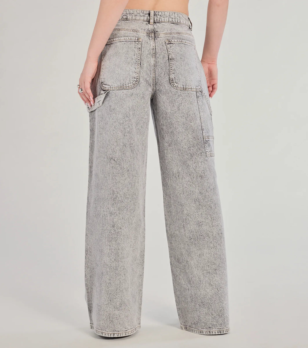Totally Edgy Mid-Rise Wide-Leg Denim Jeans | Windsor